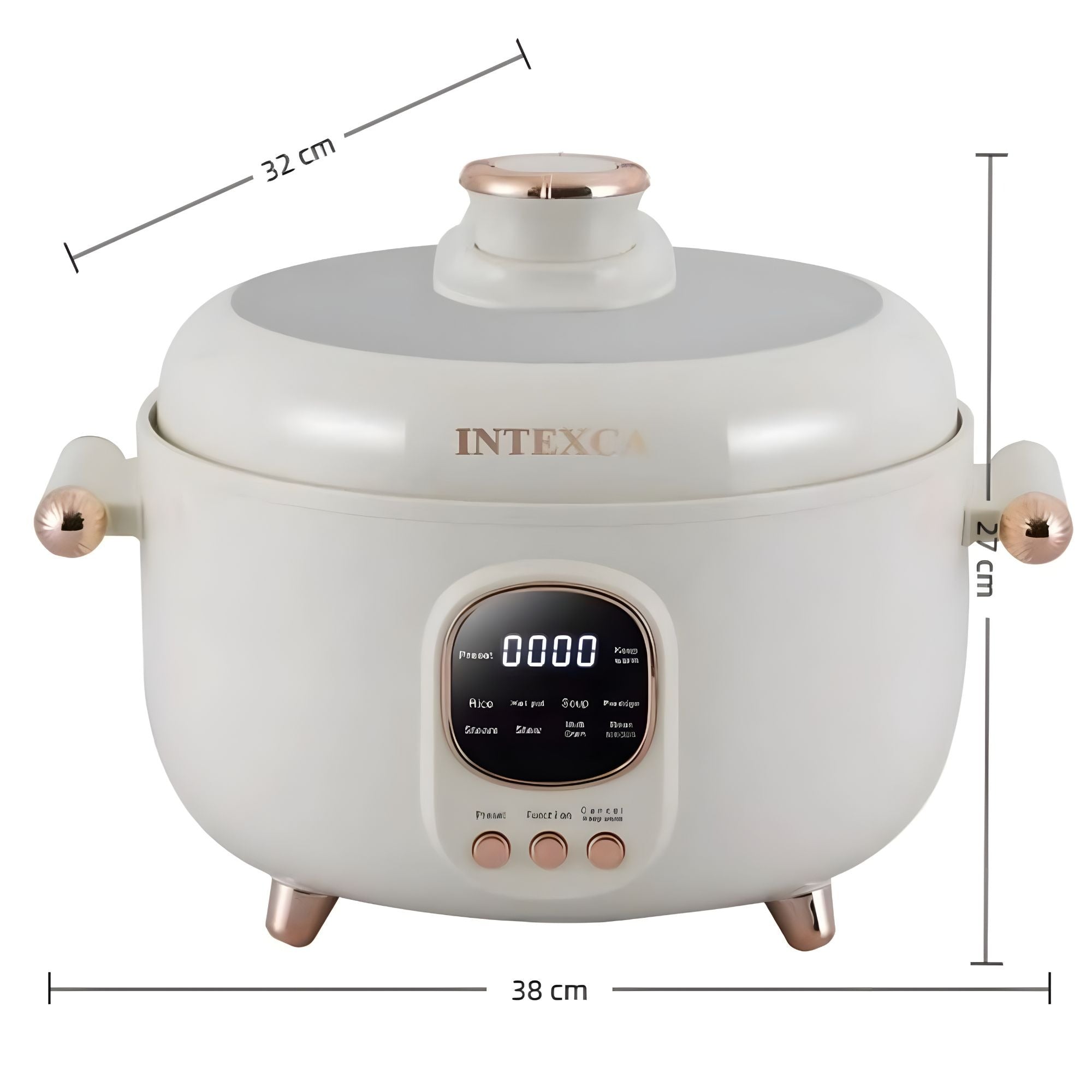 INTEXCA 4L Multifunctional Electric Pressure Cooker, 1000W Cooker with LED Display, Non-Stick Pot - HP-40H9