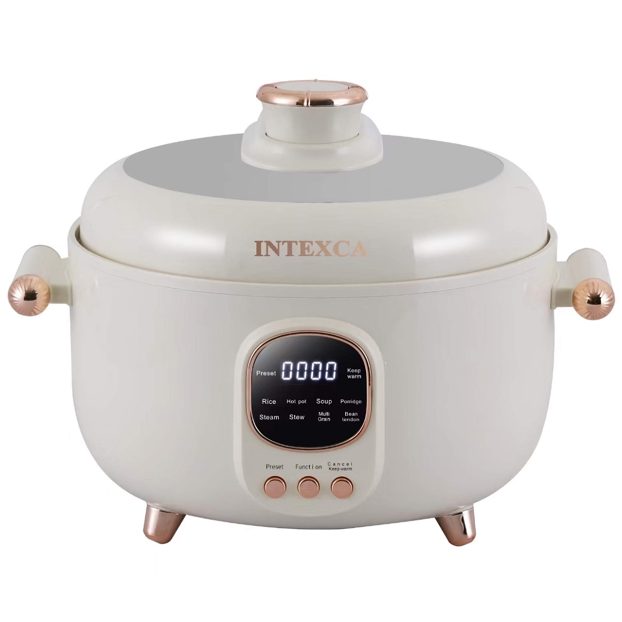 INTEXCA 4L Multifunctional Electric Pressure Cooker, 1000W Cooker with LED Display, Non-Stick Pot - HP-40H9