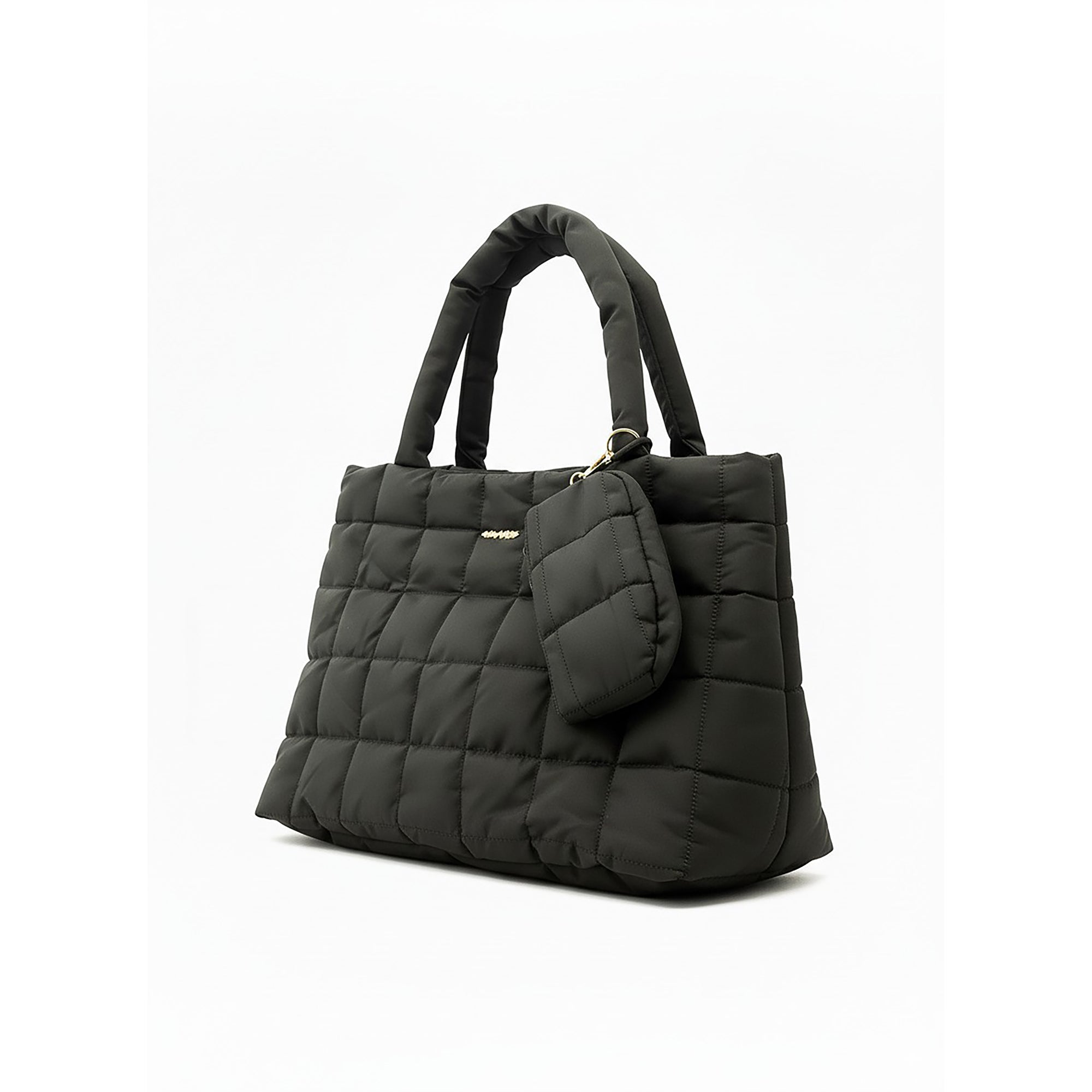 Quilted Tote Handbag with Detachable Pouch, Lightweight Large Capacity Shoulder Bag for Women – Stylish Work, Travel & Everyday Use