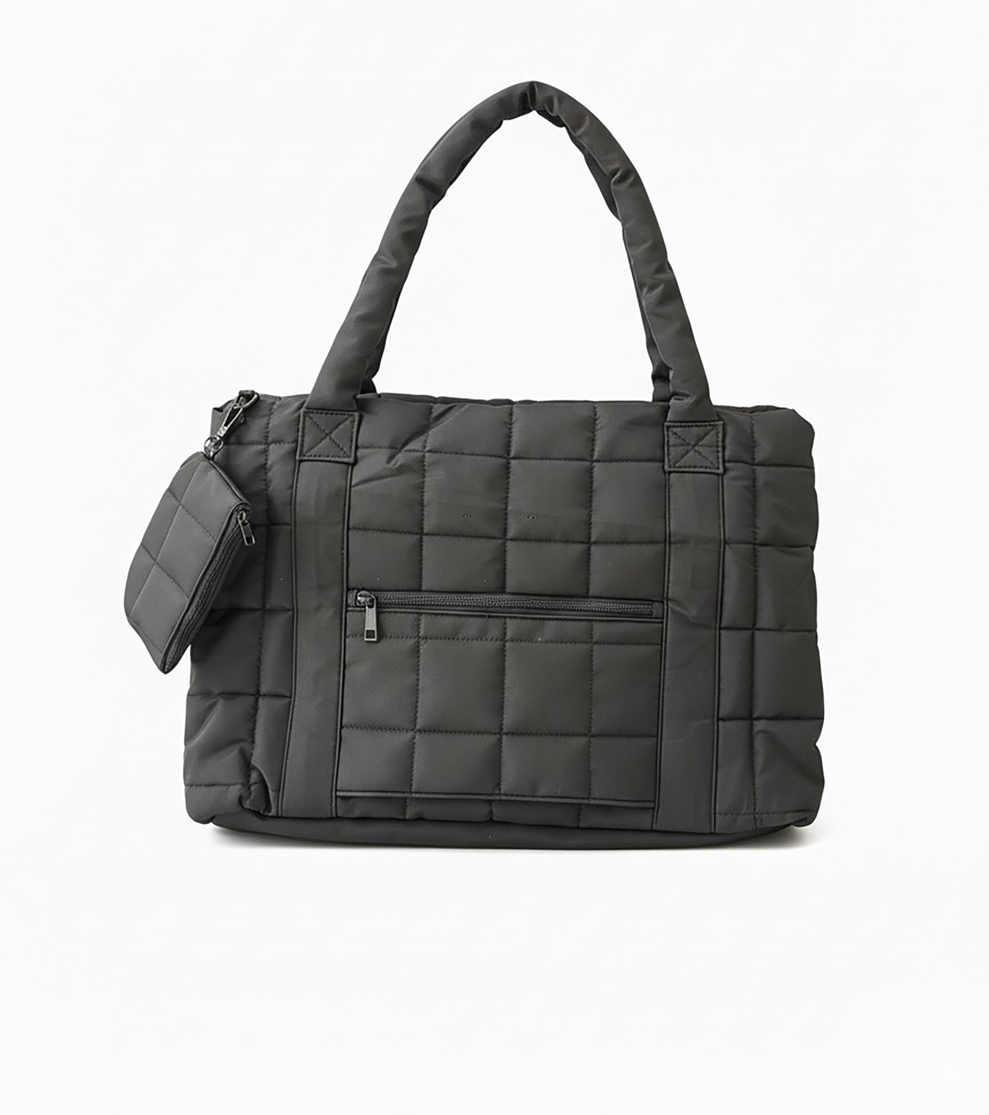 Quilted Tote Handbag with Detachable Pouch, Lightweight Large Capacity Shoulder Bag for Women – Stylish Work, Travel & Everyday Use