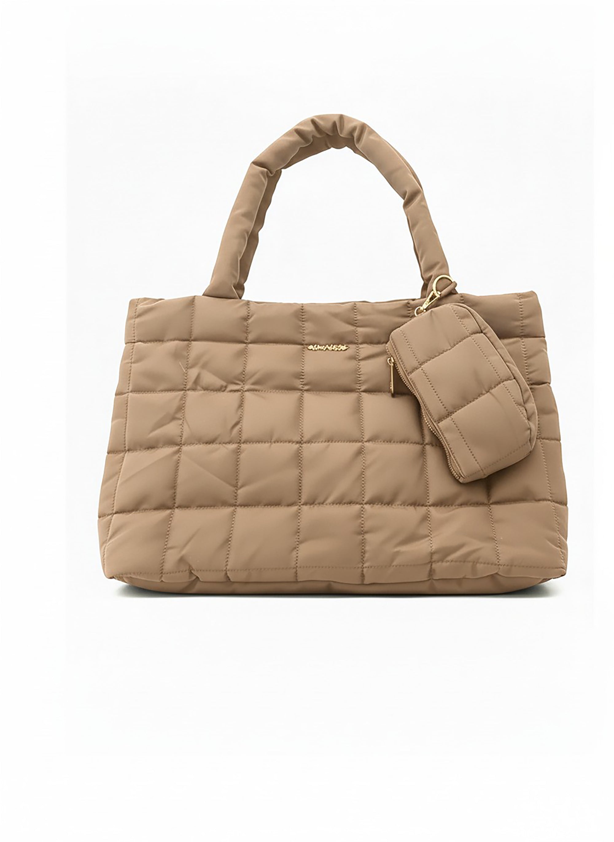 Quilted Tote Handbag with Detachable Pouch, Lightweight Large Capacity Shoulder Bag for Women – Stylish Work, Travel & Everyday Use