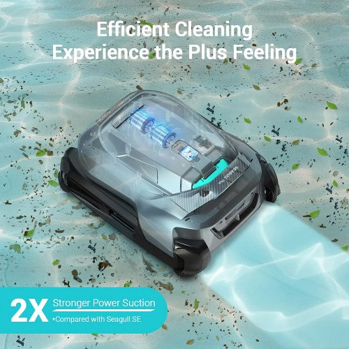 AIPER SEAGULL PLUS Cordless Pool Vacuum, Robotic Pool Cleaner with Strong Suction, LED Indicator for Above/In-Ground Flat Pools Up to 60 ft