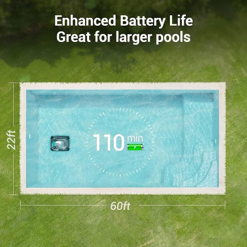 AIPER SEAGULL PLUS Cordless Pool Vacuum, Robotic Pool Cleaner with Strong Suction, LED Indicator for Above/In-Ground Flat Pools Up to 60 ft