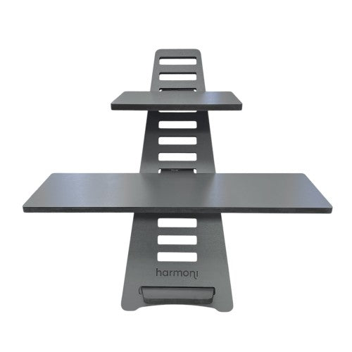 HARMONI Wooden Standing Desk, Laptop Desk Attachment Height Adjustable Stand Table Raiser for Home, Office (Black)