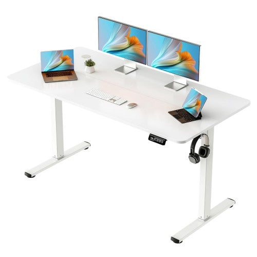 Electric Standing Desk, 160 x 70 cm Steel Adjustable Height Desk, Quick Assembly, Ultra-Quiet Motor