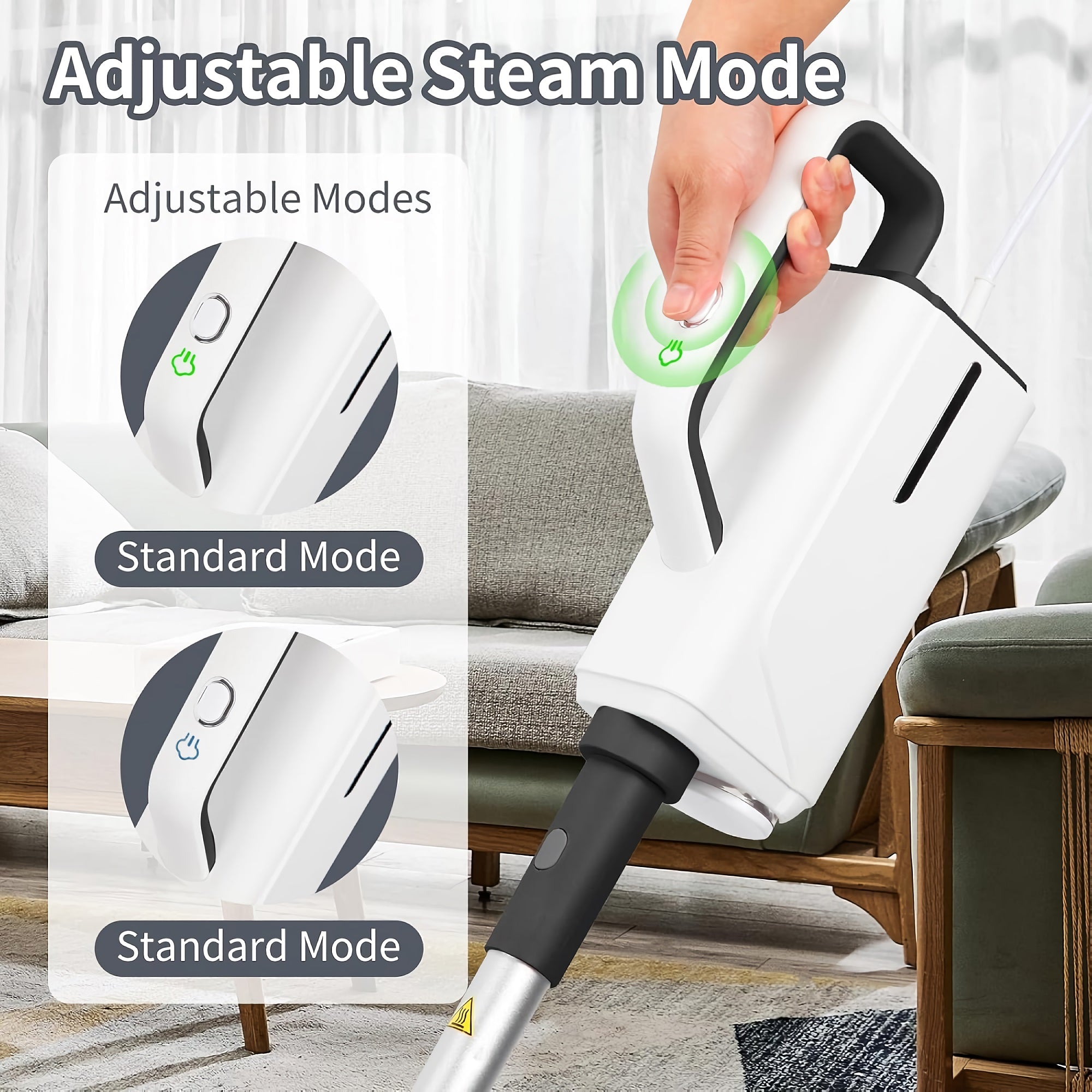 Multifunctional Steam Cleaner, 1300W High Temperature Steam Mop with 360ml Tank for Home, Floor, Window, Carpet, Kitchen Cleaning - QJ206