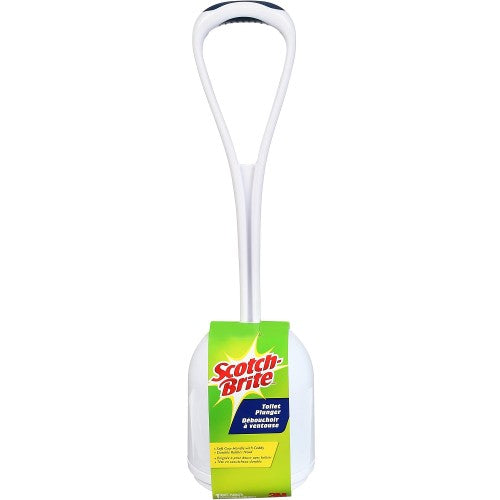 SCOTCH BRITE Toilet Plunger with Caddy, Durable Rubber Head, Toilet Plunger and Holder for Bathroom Cleaning