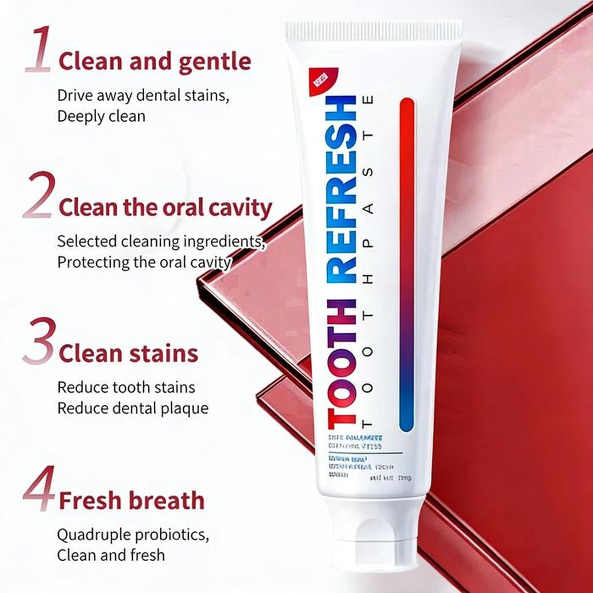 Tooth Refresh Toothpaste Gentle Daily Oral Care Paste for Fresh Breath ...