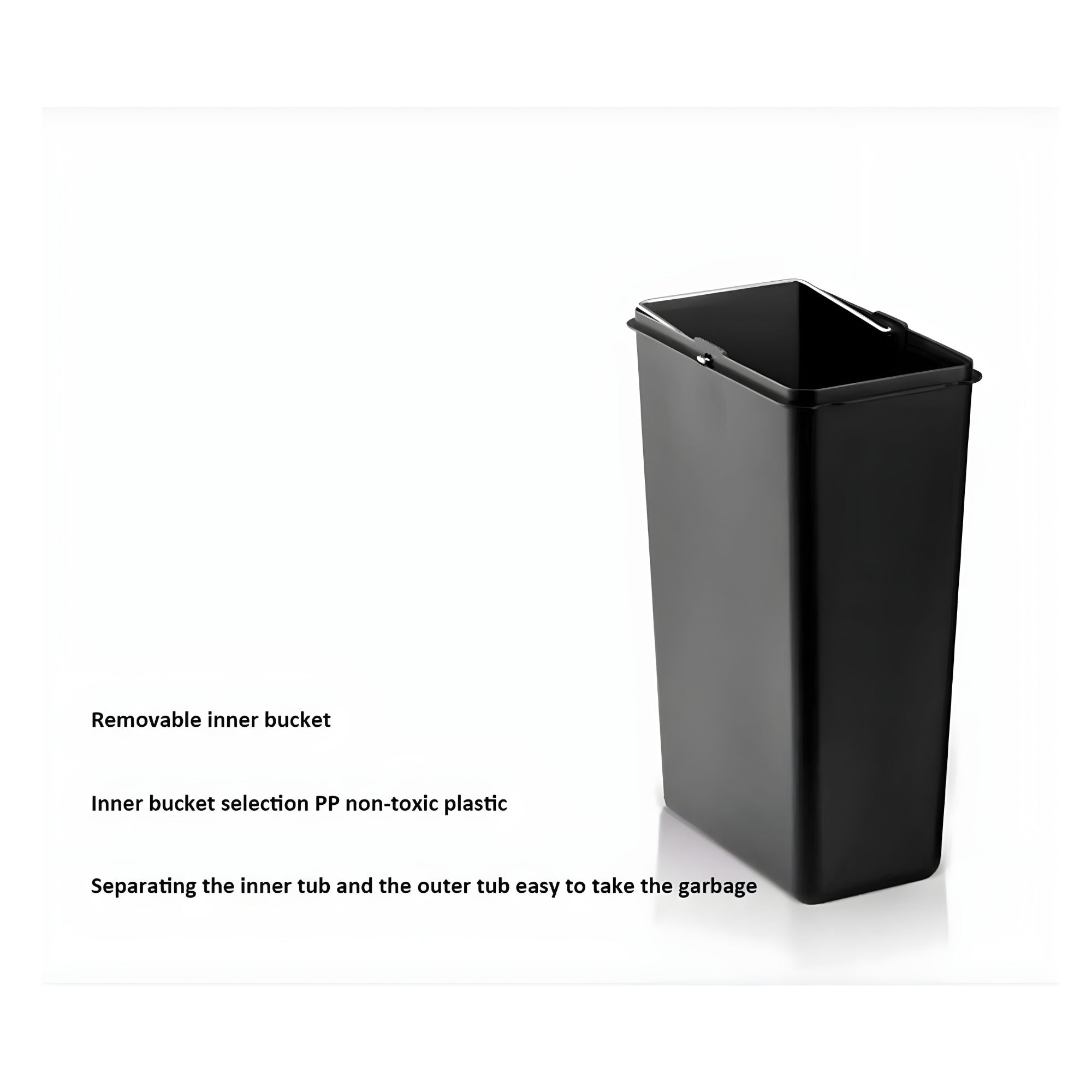 Triple Compartment Stainless Steel Recycling Bin with Foot Pedals – 45L (3 x 15L) Step-On Trash Can for Kitchen, Home, and Office Waste Separation