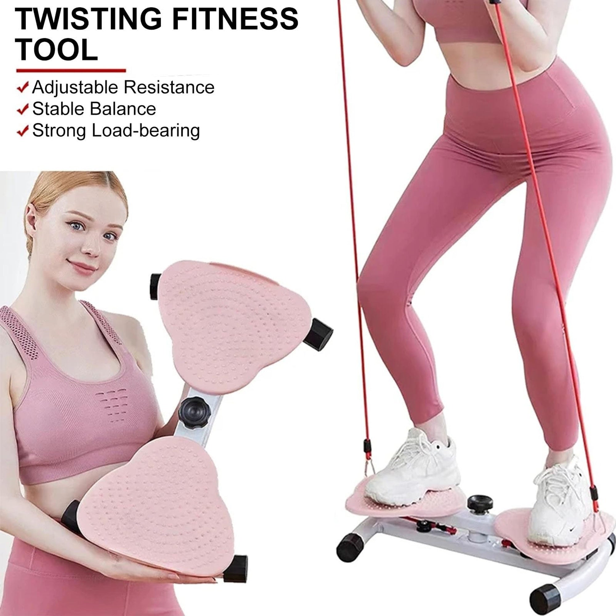 Planche Twist Waist – Plateau Torsion Fitness Avec Bandes De Résistance, Antidérapant Portable Pour Taille, Jambes & Bras