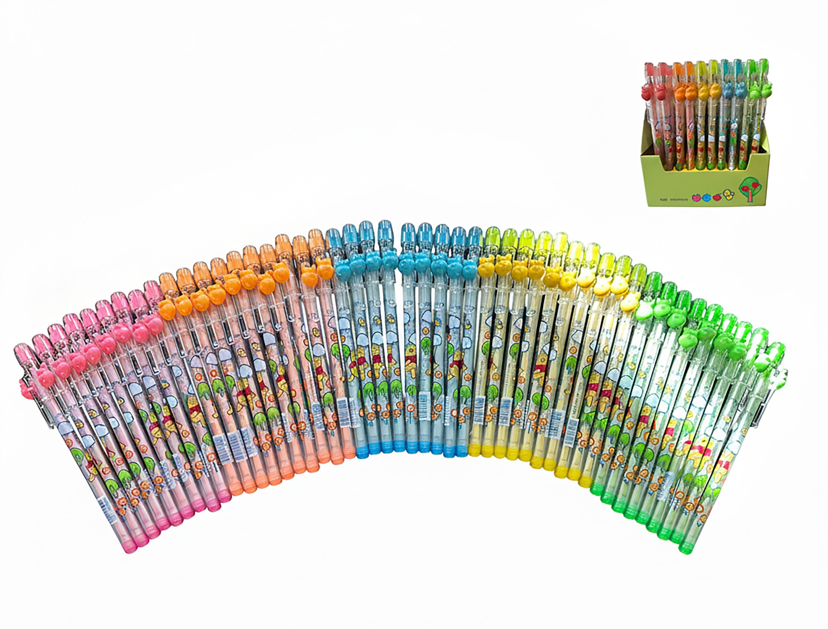 50PCS Push-Type Mechanical Pencils for Kids, Cute Cartoon Design with Animal Topper, 0.7mm Refillable Lead, Colorful Writing & Drawing Pencils for School, Office, Party Favors