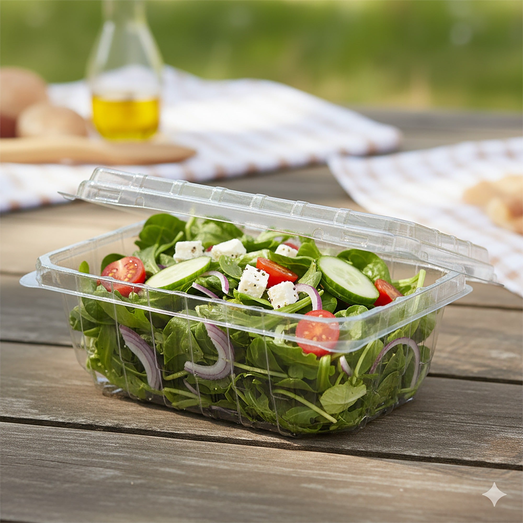 18 oz Clear Vented Clamshell Food Containers with Hinged Lid – 324 Pack Disposable PET Plastic Take-Out Containers for Sandwiches, Fruits, Salads & Pastries Stackable & Recyclable