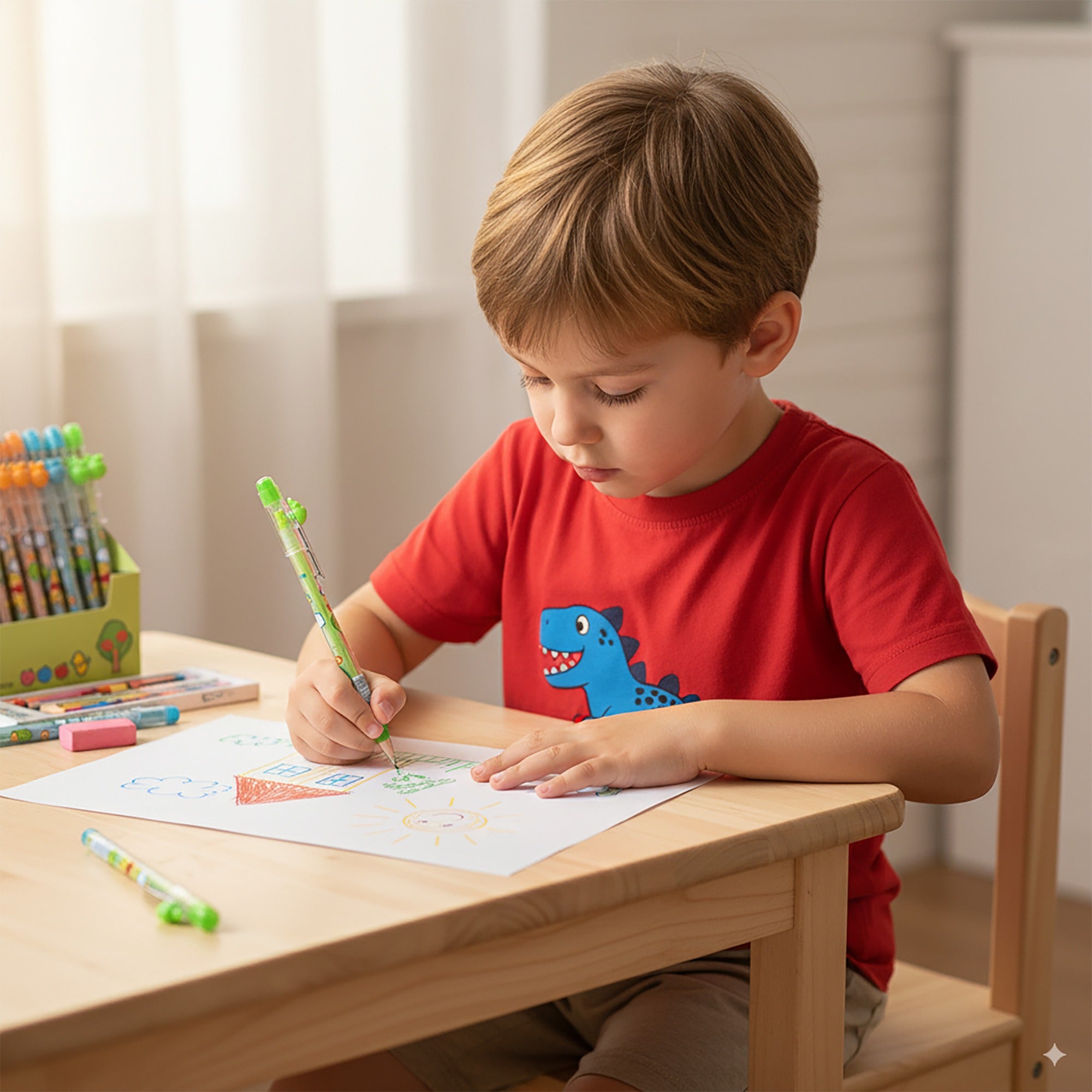 50PCS Push-Type Mechanical Pencils for Kids, Cute Cartoon Design with Animal Topper, 0.7mm Refillable Lead, Colorful Writing & Drawing Pencils for School, Office, Party Favors