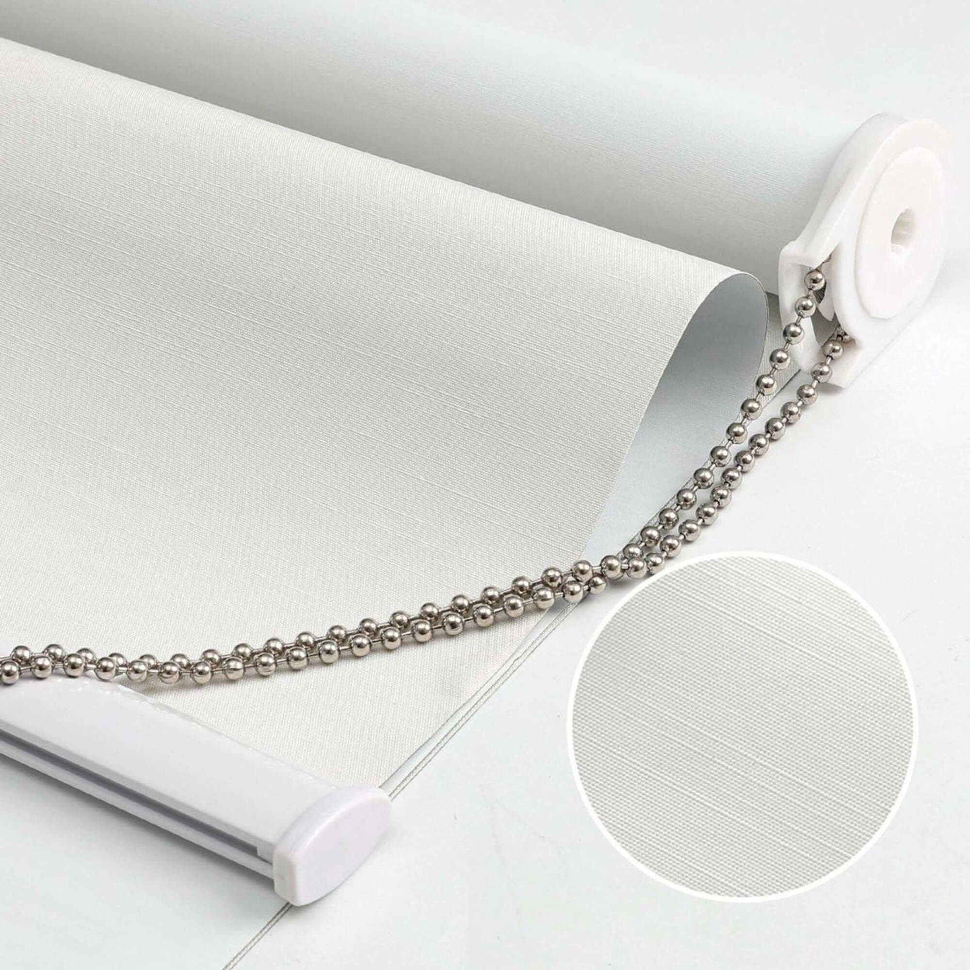 Blackout Roller Shade for Windows 47 x 75 inch – 100% Light Blocking, Thermal Insulated Window Blind with Chain Cord, UV Protection & Privacy, Waterproof 4-Layer Coating Fabric for Home, Office – Ivory White