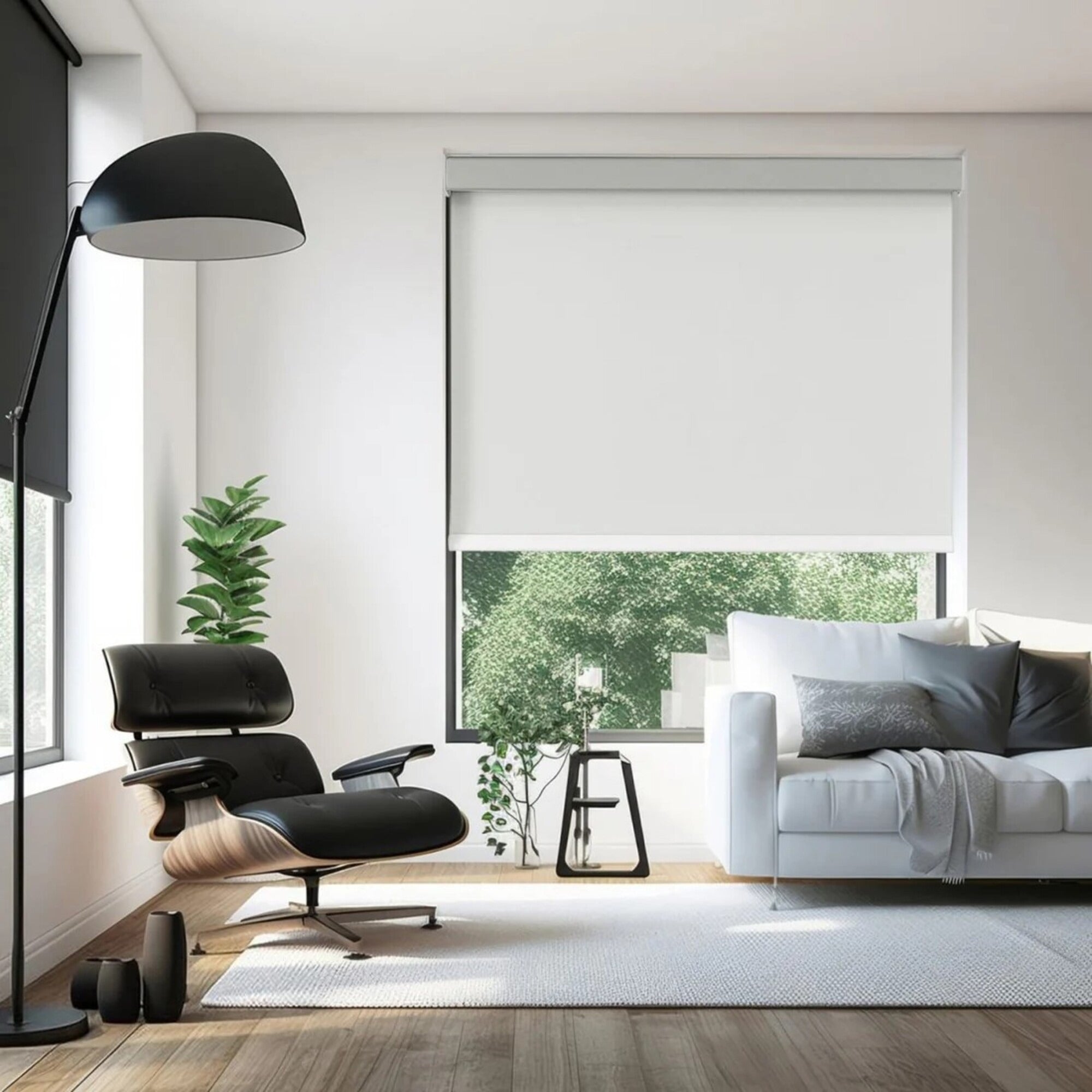 Blackout Roller Shade for Windows 47 x 75 inch – 100% Light Blocking, Thermal Insulated Window Blind with Chain Cord, UV Protection & Privacy, Waterproof 4-Layer Coating Fabric for Home, Office – Ivory White