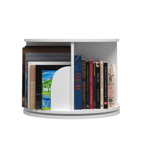 360° Rotating Stackable Bookshelf Organizer (White) - Toytexx