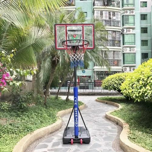 5.9 Feet Mini Basketball Stand and Hoop Backboard Adjustable w/ Wheels For Kids Outdoor - Toytexx