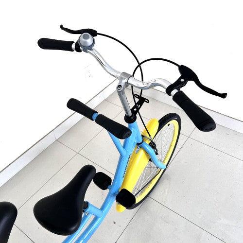 TOYTEXX  24 inch Wheels 2-Seat Tandem Bike with Child Seat Family Cruise Comfort Bicycle (Blue) - Toytexx