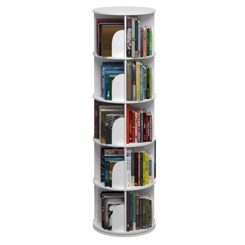 5 Tier 360° Rotating Stackable Shelves Bookshelf Organizer - Toytexx