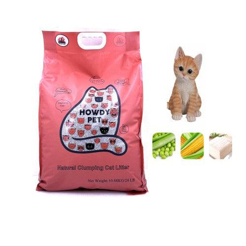 Howdy Pet Natural Clumping Tofu Cat Litter Charcoal Color-24 LB - Toytexx