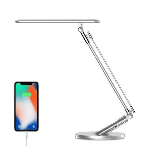 7W LED Desk Lamp with 4 Lighting Modes, 7 Brightness Levels, USB Port, Touch Control, 1-Hour Auto Off Switch - Toytexx
