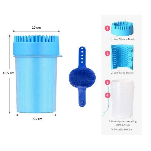 6.5 inch Dog Paw Cleaner, Portable Pet Cleaner with Cleaning Brush Cup Soft Silicone Bristles for Small to Medium Sized Dogs (Medium) - Toytexx