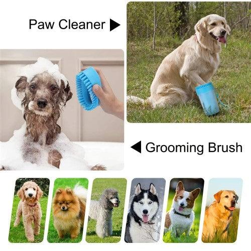 9.5 inch Dog Paw Cleaner, Portable Pet Cleaner with Cleaning Brush Cup Soft Silicone Bristles for Medium to Large Sized Dogs (Large) - Toytexx