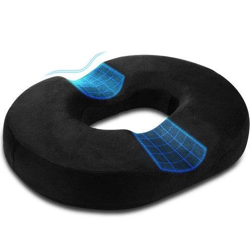 Therapeutic Memory Foam Pillow, Ergonomic Donut Cushion for Tailbone Pelvic Hip Pain Relief Recovery (Black) - Toytexx