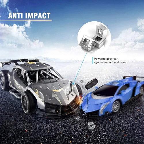 EC05 RC Sports Drift Car, 1:24 Scale RC Car with Alloy Body, 15km/h Max Speed, 2 3.6V Batteries Included - Toytexx