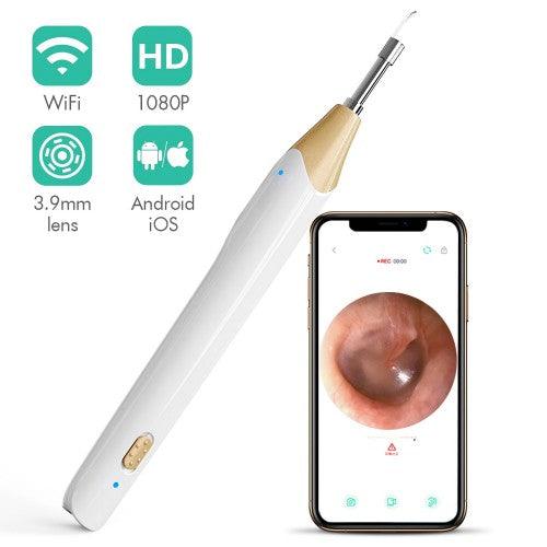 Digital Otoscope WiFi Earpick Camera Visual Endoscope, Ear Scope with 19 Ear Cleaner Tools for iOS, Android - Toytexx