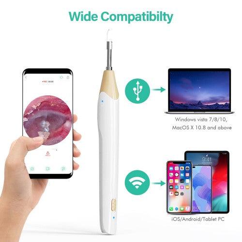 Digital Otoscope WiFi Earpick Camera Visual Endoscope, Ear Scope with 19 Ear Cleaner Tools for iOS, Android - Toytexx