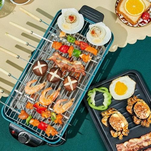 INTEXCA Portable Multifunctional Electric Grill w/ Non-Stick Cooking Surface Adjustable Temperature Knob - Toytexx