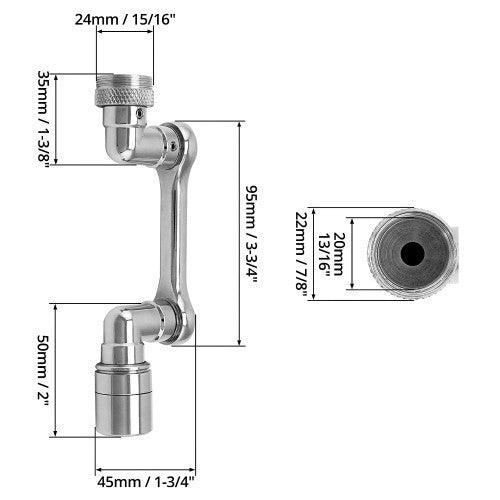 Faucet Extender, 1080° Rotating Faucet Adapter with 2 Output Modes, Flexible Faucet for Kitchen, Bathroom - Toytexx