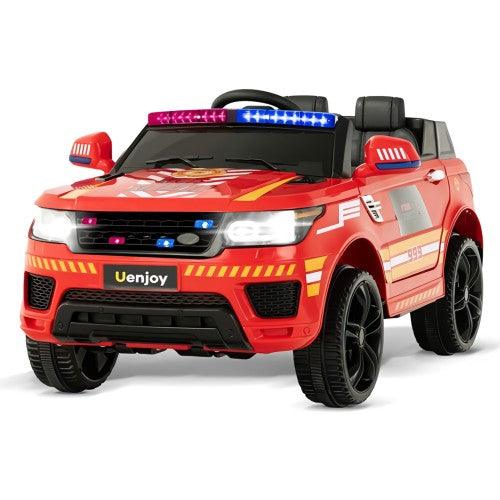 Uenjoy 12V Ride On SUV Kids Fire Fighter Truck - Toytexx
