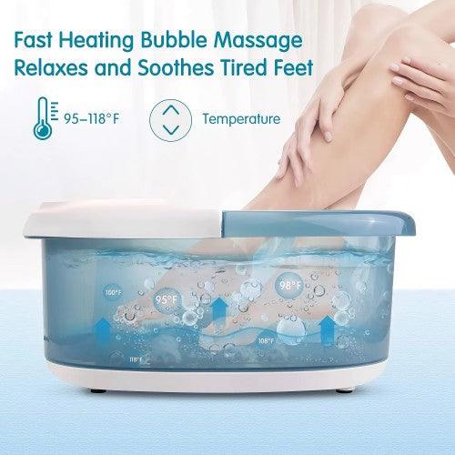 GASKY Foot Spa Massager with Heat, Bubbles, Vibration,14 Massage Rollers - Toytexx
