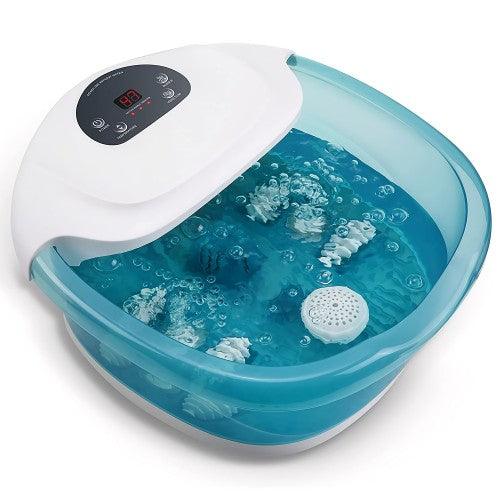 MaxKare Foot Spa Bath Massager with Heat, Bubbles; Vibration, 4 Massage Rollers (Green) - Toytexx
