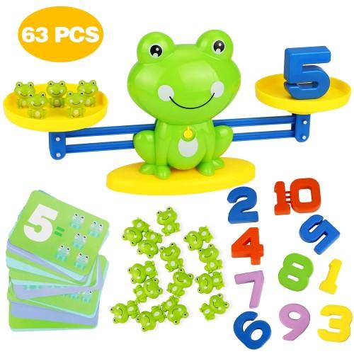 63PC Educational Frog Balancing Math Game, Creative Counting Toy, STEM Learning for Children Kids Ages 3+ - Toytexx
