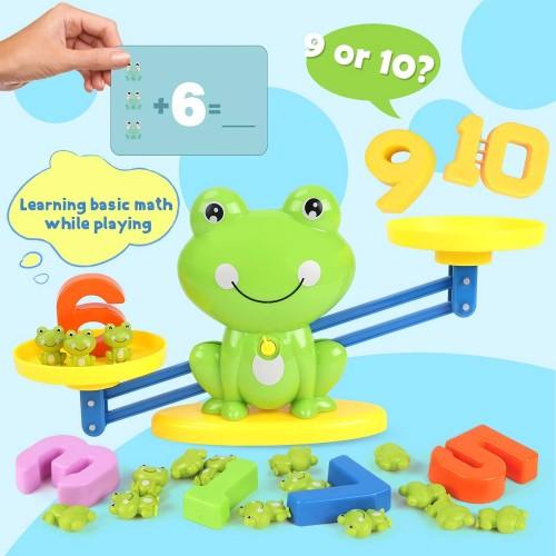 63PC Educational Frog Balancing Math Game, Creative Counting Toy, STEM Learning for Children Kids Ages 3+ - Toytexx