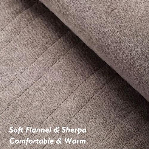 MaxKare Electric Heated Blanket 213 x 183 cm  4 Heating Levels (Brown) - Toytexx