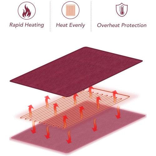 MaxKare Electric Heated Blanket 213 x 183 cm 4 Heating Levels (Red) - Toytexx