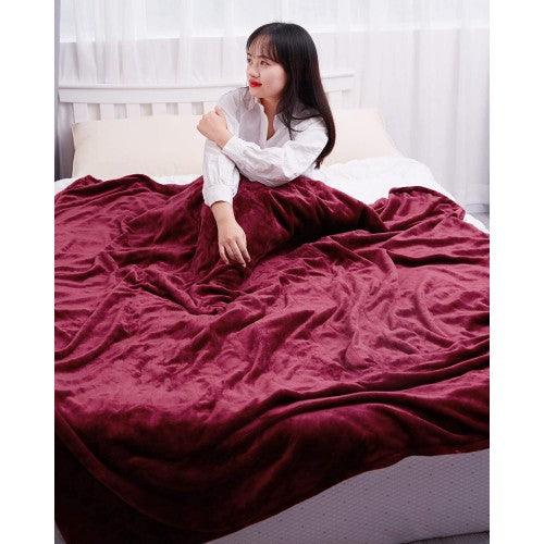 MaxKare Electric Heated Blanket 213 x 183 cm 4 Heating Levels (Red) - Toytexx
