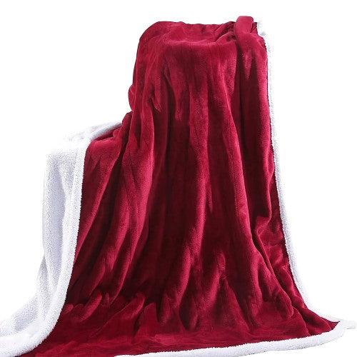 MaxKare Electric Heated Throw Blanket 153 x 127cm Reversible Soft Plush Full Body Blanket (Red 2) - Toytexx