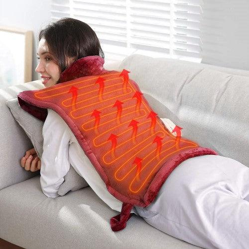 MaxKare Large Heating Pad for Back & Shoulder, Heat Wrap with 4 Heating Levels, Auto Shut Off (Red) - Toytexx