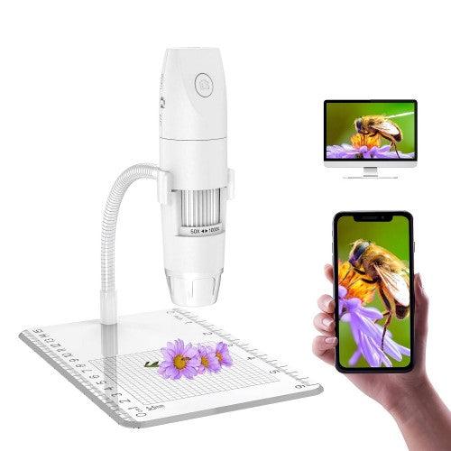 Wireless Digital Microscope, Mini Portable Handheld USB Microscope with 50x to 1000x Magnification, 8 LED Lights WiFi with Android, iPhone, iPad, Windows, Mac - Toytexx