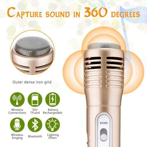 NASUM Wireless Karaoke Microphone for Kids, Bluetooth KTV Machine for 3-9 Years Old - Toytexx
