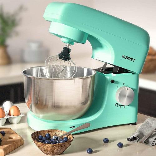 KUPPET Stand Mixer, 8-Speed Tilt-Head Electric Food Mixer with Dough Hook, Wire Whip & Beater, Pouring Shield, 4.7QT Stainless Steel Bowl - Toytexx