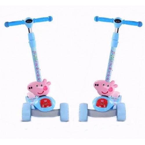 Kids Foldable 3-Wheel Tilt and Turn Kick Scooter with Adjustable Handle, Music Box Ages 3-8 - Toytexx