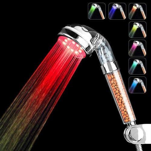 7 color LED Handheld Shower Head with Hose and Shower Nozzle - Toytexx
