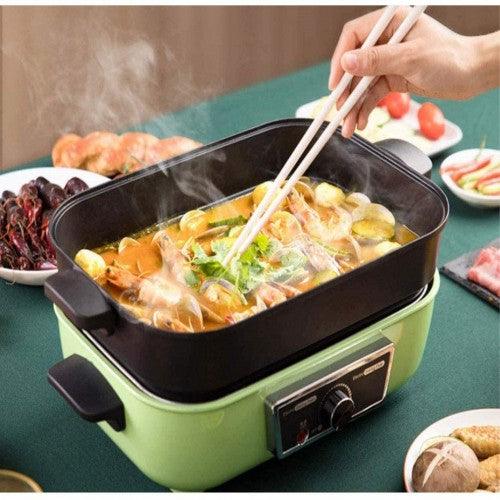 Intexca Multi-Function Cooker Non-Stick Barbecue Grill, Griddle Takoyaki Pan Tray, 2.5L Hot Pot, Electric Skillet - LZW-1901A - Toytexx