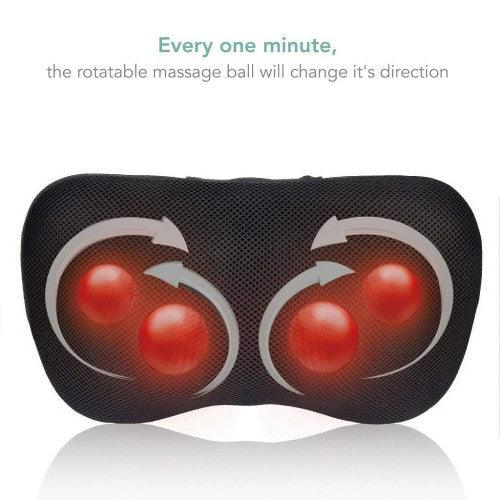 MaxKare Shiatsu Back Neck Massager with 4 Nodes, Heat, Kneading Massage Pillow for Muscle Pain Relief - Toytexx